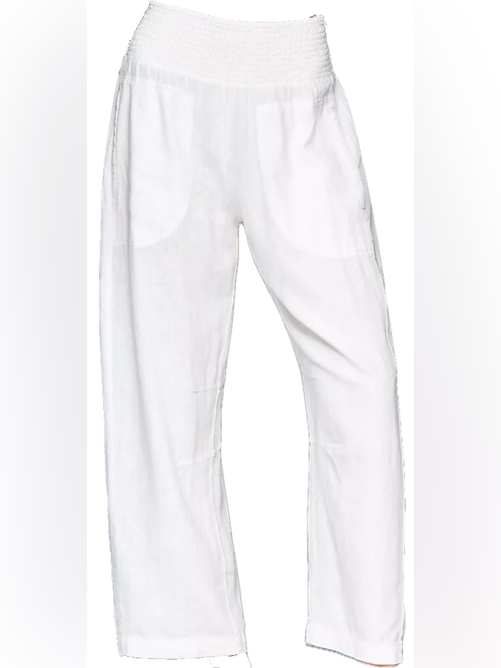Anthropologie Reese Linen Blend Pull On Barrel Pants Pilcro Vanilla Small